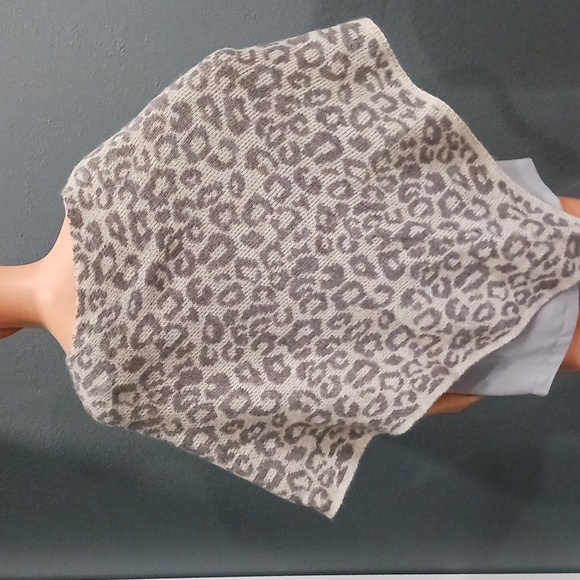 Nardi & Tagliaferri Leopard Print Pullover Wool Moher Poncho Top Made In Italy - Picture 2 of 15